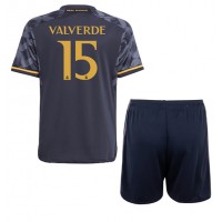 Camisa de time de futebol Real Madrid Federico Valverde #15 Replicas 2º Equipamento Infantil 2023-24 Manga Curta (+ Calças curtas)